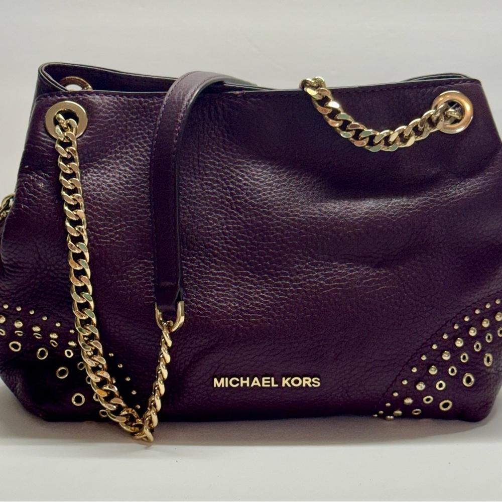 Michael Kors Jet Set Damson Medium Leather Shoulder Bag